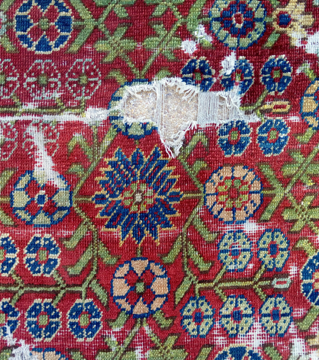 a wonderful early east turkestan, possibly kashgar, carpet fragment ...