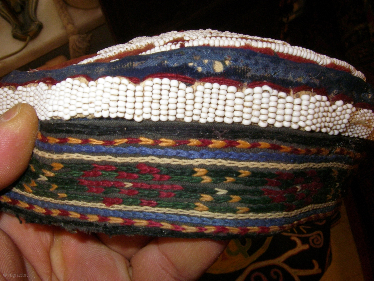 Uzbek head wonderful beads with birds decoration to top Circa 1890 or ...