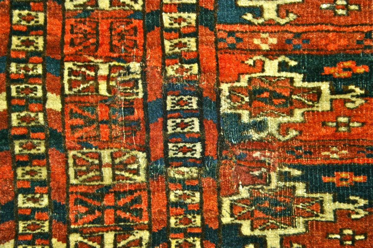 Tekke Wedding Rug / circa 1880 Size: 33" x 38" The rug has one small