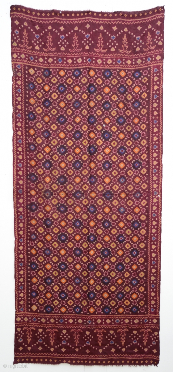 Beautiful old plangi/tie-dyed silk shawl from Bali. size: 185x78cm ...