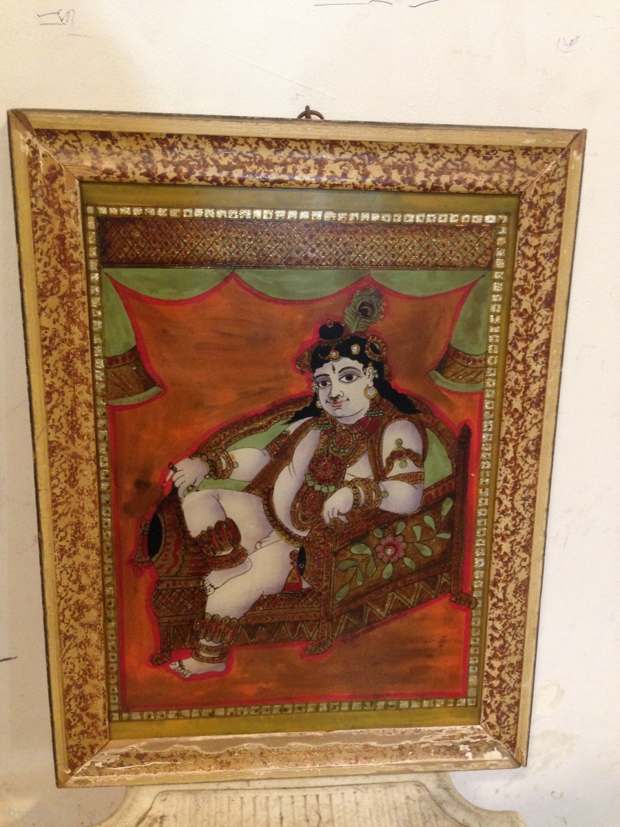 Tanjore Glass Painting. From Tamil Nadu ( South India ) Subject