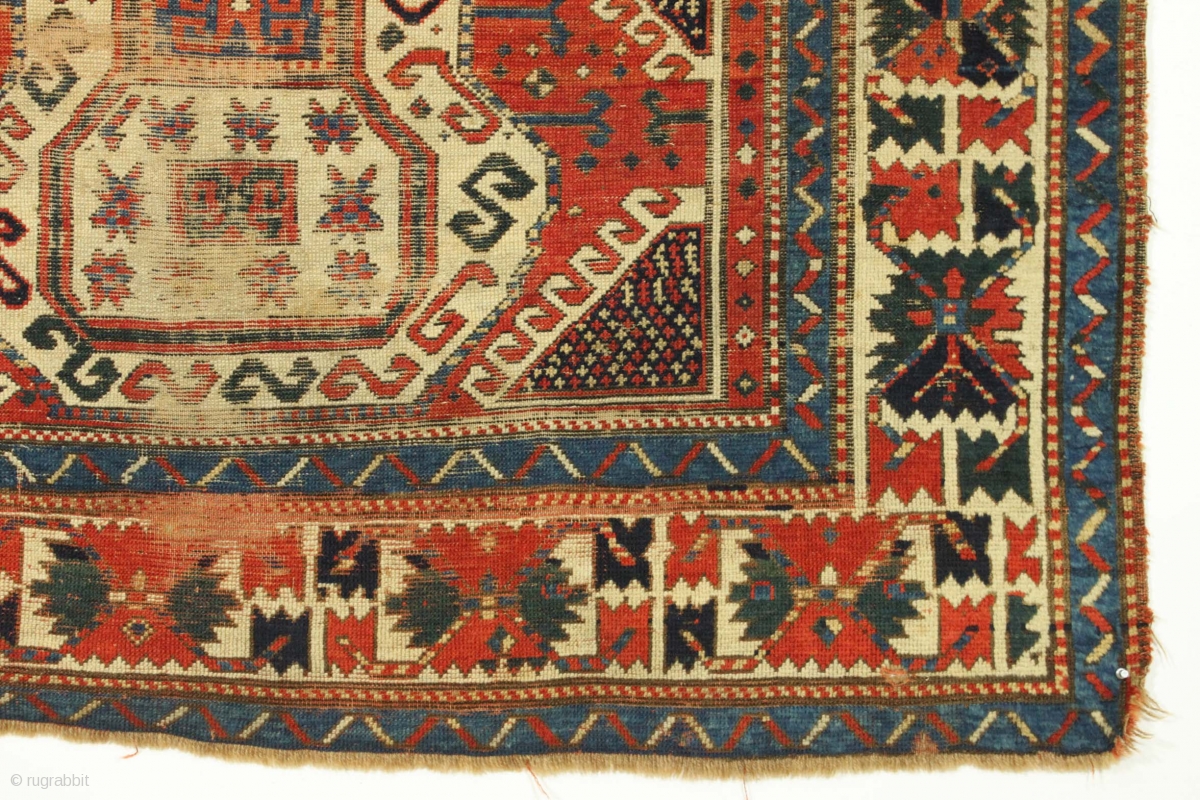 Antique caucasian Sewan rug. Early example. Thin with wear 