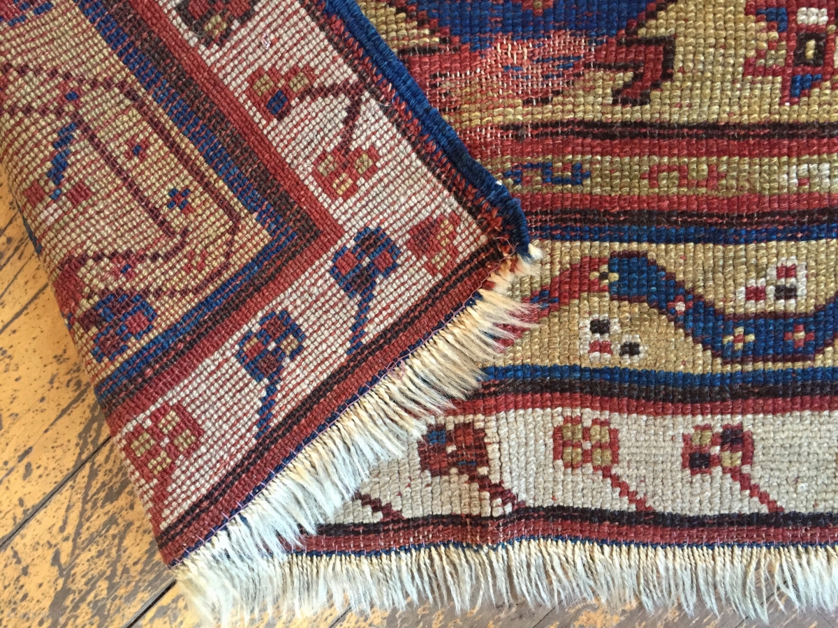 Antique turkish makri rug. Simple and bold. As found with wear and ...