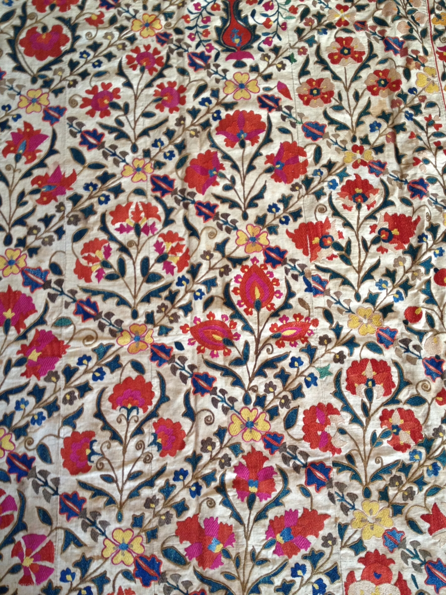 A MUSEUM PIECE BOHARA SOZANE VERY FINE EMBROIDERED. THE COLORS ARE ALL ...