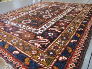 Chi-Chi rug late 19th century, 1.40m x 1.15m. All good dyes, excellent condition.                    