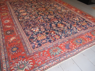 Fine Sultanabad Carpet, 19th century, 3.85m x 2.90m (12'7" x 9'6"), very attractive colours and crisply drawn design. Thin pile and fine quality. Very good condition. Just added to my website www.aaronnejad.com 