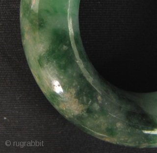 Nice vintage jadeite bangle circa 40 to 70 years old. Some tiny scratches on the surface but no cracks. Unusually small size perhaps made as a “symbolic protective” gift for an infant,  ...