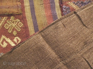 Antique ethnographic Lao textile- Special Offer: Lovely semi antique, circa 50 years plus, silk supplementary weft embroidered all and handspun silk blanket, from the Tai Daeng/Tai Dam ethnic group Laos. This piece  ...