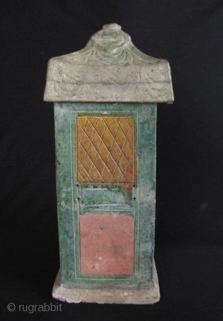 Ming Sancai Sedan Chair: 
Ming Dynasty ceramic wedding booth. Traditionally in China a woman was carried in a covered wedding sedan chair by bearers accompanied by musicians. This piece has a detachable  ...
