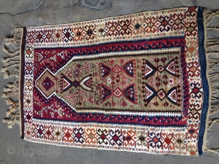 Preyer kurdish kilim size 145x090, synthetic orange                          