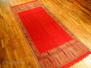 Type: KASHMIR SHAWL 
Origin: India 
Circa: 1825 
Size/Feet & Inches: 4'1'' x 8'9'' 
Size/Meters: 1.24 x 2.66 
               