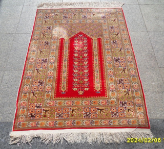 Antıque Anatolıan Sılk Carpet Good Conditions Perfect size:122x90 cm                        