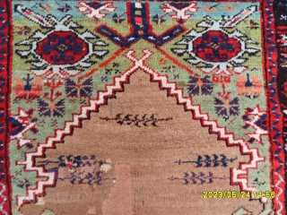 Antique Anatolian Konya Karaman Camel Hair Rug 
size:110x100 cm.                        