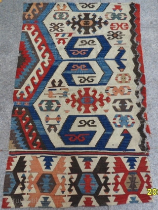 Antique Anatolian Fragment Kilim
size: 131x80 cm.                           