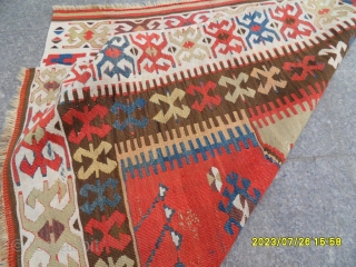 Antique Anatolian Aksaray Kilim size:100x91 cm.                           