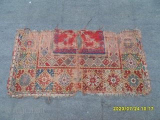 Real Old Anatolian Kırşehir Mucur Carpet Fragment size: 135x70 cm.                       