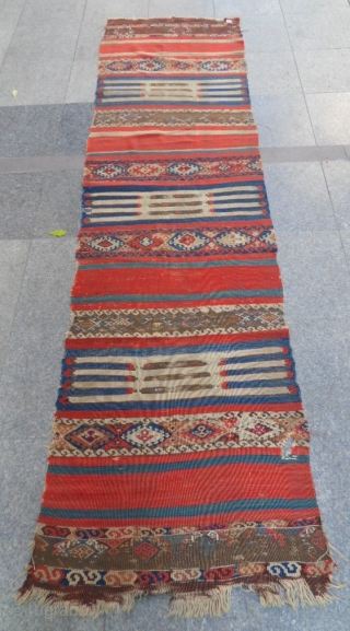 Antıque Anatolıan Fragment Kilim
Size: 295x77 cm.                           