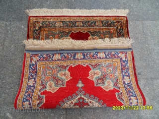 Antıque Anatolian Hereke Silk Carpet Perfect size: 101x70 cm.                        