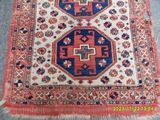 Antique Anatolian Bergama Carpet Size: 102x91 cm.                          