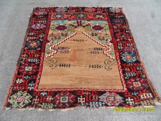 Antiuqe Anatolian Konya Karapinar Prayer Carpet size: 110x101 cm.                        