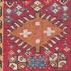 Rug with double keyhole design
Northeast Caucasus 
Kuba area
circa 1850
151 x 108 cm (5’ x 3’7) 
Alg 1048
symmetrically knotted wool pile on a wool foundation
Early Caucasian village rugs seem to be influenced either  ...