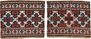 Sumak bedding bag end panel, Shahsavan tribe, Hashtrud-Miyaneh region, Northwest Persia, Circa 1860, 55 x 46 cm (21.5 x 18 inches) Part of our new online exhibition https://www.albertolevi.com/exhibitions/from-eurasia-with-love/

Bedding bags with this repeating  ...