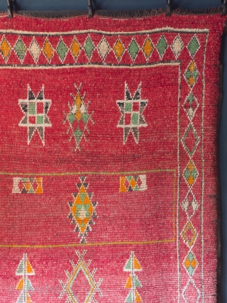Antique Pink Moroccan Berber Rug

An exceptionally pretty, rare antique Berber carpet. Circa 1920. 253 cm x 158 cm.

Originally a uniform deep red, the ground has aged wonderfully, the whole length and breadth  ...