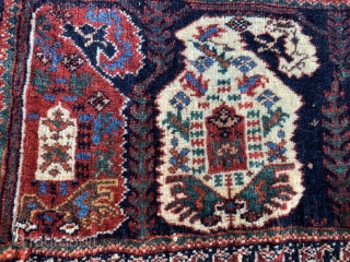 Small Afshar Bag, decent age, Beautiful colors,  Nice weave
good condition, size:  11” x  16”

Please check my EBay for other items:
https://www.ebay.com/itm/303575546870          