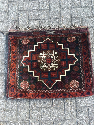 Baluch Afshar double khorjin in mint condition. Size 50.39 x 30.71 inch (128 x 78 cm). Fat meaty pile. Original closure system, sides and back intact.       