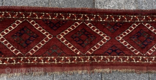 Beshir jollar 58.7 x 16.1 inch (149 x 41 cm). In all aspects excellent. Goat hair warp, camel hair weft. Small tip of mothing on the left hand side. You may contact  ...