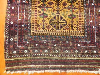 Antique Baluch Prayer Rug Size.186x105cm                            