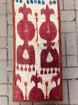 Antique Uzbek Ikat Textile Fragment                            