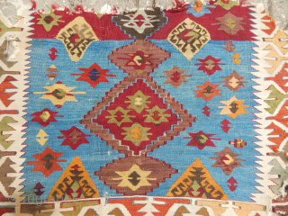 Antique Anatolian Kilim Fragment {PRİCE.$ 230 ]                          