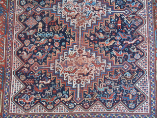 Antique Qashqaii Bird Rug [price.$ 675 ]                          