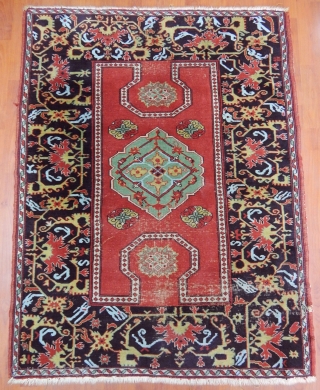 Antique West Anatolian TUDUK Ushak Rug  Size.155x120cm                         