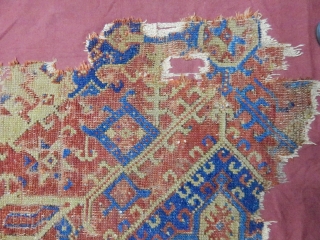 Antique Anatolian Ushak Rug Fragment                            