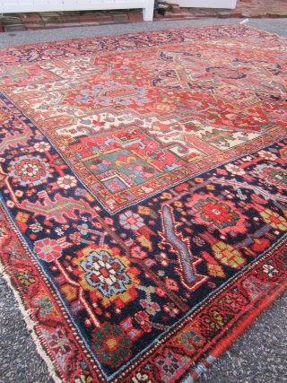 nice old heriz rug measuring 8' 10" x 11' 7" great colors very good condition some wear very clean 1375 plus shipping ON HOLD
ON SOLDDDDDDDDDDDDDDDDDDDDDDDDDDDDDDDD        