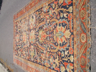 beautiful antique heriz serapi rug 7' 11" x 11' 9" good general pile damaged in the middle loos to the ends no dry rot no pets and no smoke needs cleaning.

SOLDDDDDDDDDDDDDDDDDDDDDDDDDDDDDDDD  