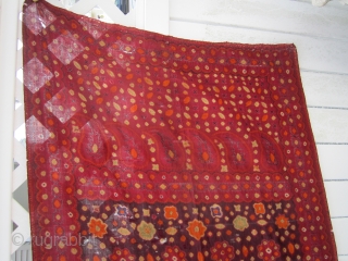 Asian Textile Art INDONESIA SOUTH SUMATRA PELANGI PULANGI SHOULDER CLOTH 34" x 94" great natural colors any question please ask dont know much about textile selling as part of an estate of  ...