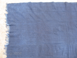 Vintage African indigo cloth, hand woven cotton, Mossi People, Burkina Faso, this is not mud cloth, the cotton fiber is dyed first, and woven by hand into small strips that are then  ...