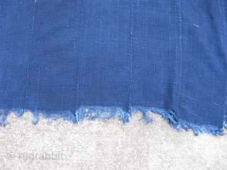 Vintage African indigo cloth, hand woven cotton, Mossi People, Burkina Faso, this is not mud cloth, the cotton fiber is dyed first, and woven by hand into small strips that are then  ...