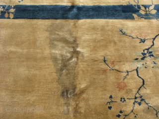 Antique Chinese Peking rug, hand knotted wool, China, ca.1910, 12 ft x 14 ft 4 in,  now a classic blue and white Chinese rug, this was an early example of experimentation  ...