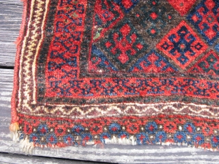Antique Jaff Kurd bag face, hand knotted wool on a wool foundation, Iran, ca. late 19thC, a beautiful example of Kurdish weaving, finer than most I see, and a great silky wool,  ...