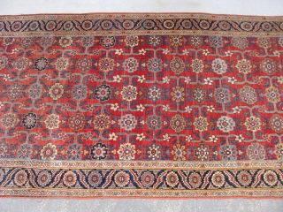 Antique Persian Bijar rug, ( Bidjar ), hand knotted wool on a wool foundation, Iran, ca. 1880, a hard to find gallery rug size approximately 5ft 7in x 13ft 4in, an all  ...