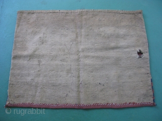 Antique Turkoman Chuval, large tribal storage bag, Tekke People, Turkmenistan, Central Asia, hand woven wool and cotton, flat weave, no pile, stains on the face but no holes, stains and holes to  ...