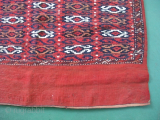 Antique Turkoman flat-weave Chuval, tribal storage bag, Yomud People, Turkmenistan, hand woven kilim, wool and white cotton, 1st Qtr 20thC, general good condition, minor staining, it could benefit from a cleaning, the  ...