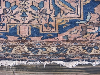 Antique Persian Sarouk rug, finely hand knotted wool, Iran, the design is very complex and as beautiful as a stained glass window, most dealers would call this rug Sarouk Farahan, however, it  ...
