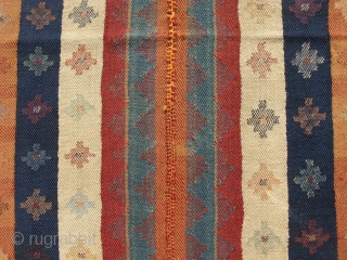 Qashqai or Luri cover, jajim, Tom Cruise, hand woven wool on wool twill tapestry weave, SW Iran ca. 2nd Qtr 20thC, original selvages and beautiful end finish, good condition, woven in 2  ...