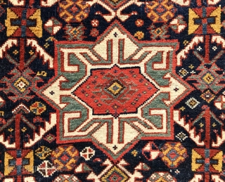 Unusual 1880s Khamseh pile bag face with some Silk pile. 
The size is: 20” x 26”  ( 51 x 62cm )           