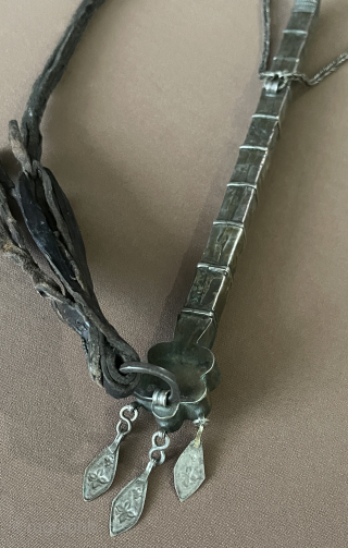 Antique Turkmen Yomud Silver Whip Lenght with Leather : 80 cm - Without Leather : 30 - Witdh : 1.5 cm - Weight : 124 gr. turkmansilver@gmail.com      